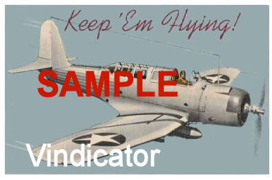 (image for) 1942 Keep Em Flying "Vindicator" WW2 Sticker